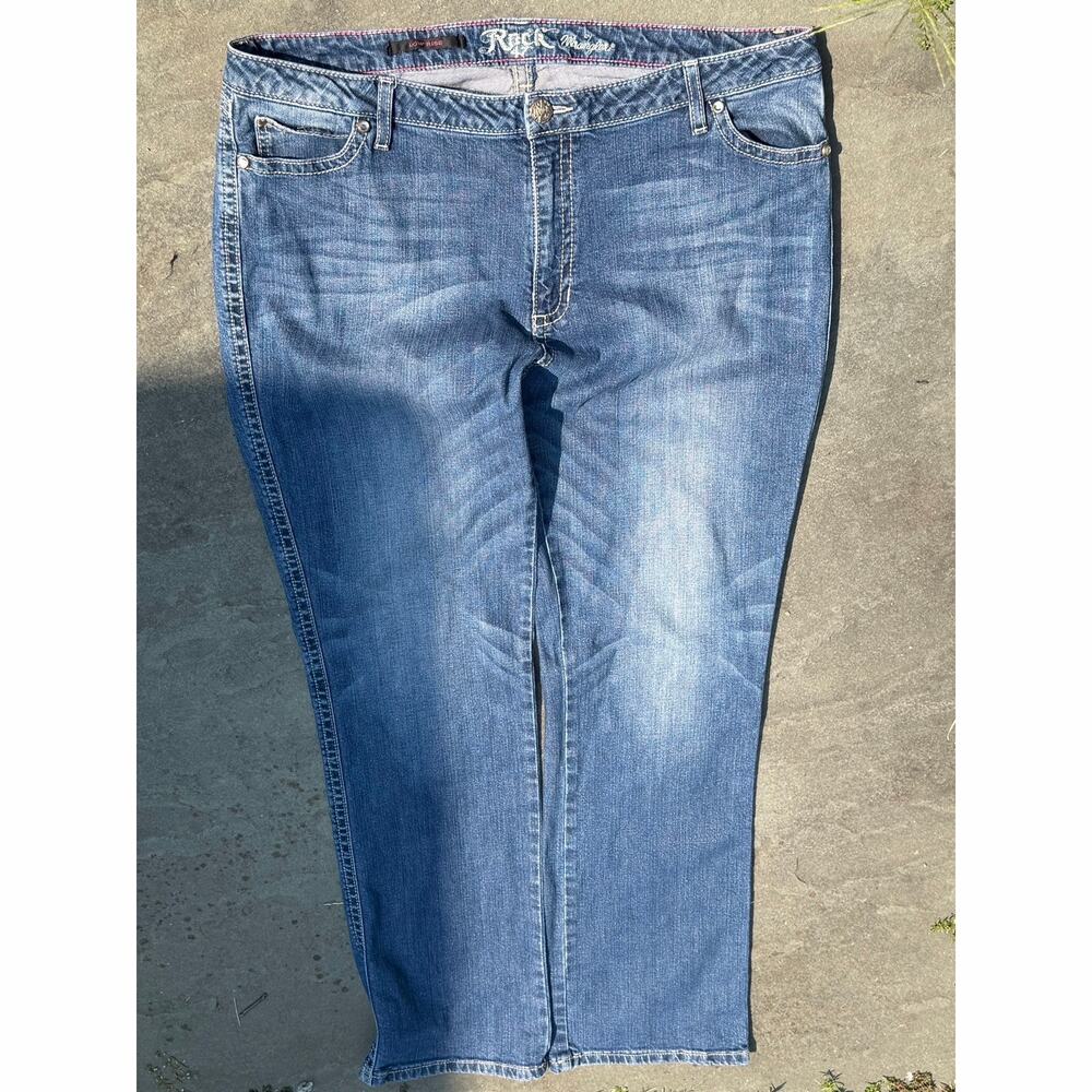Rock 47 by Wrangler Low Rise Embellished Bootcut Jeans Size 38 Inseam 33